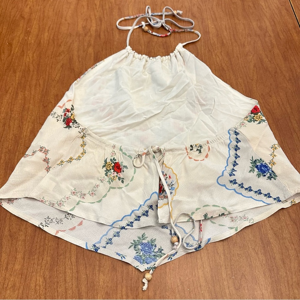 Wild Fable Floral Patchwork Hankerchief Top XXS Halter Cottagecore Boho Festival - Picture 5 of 9